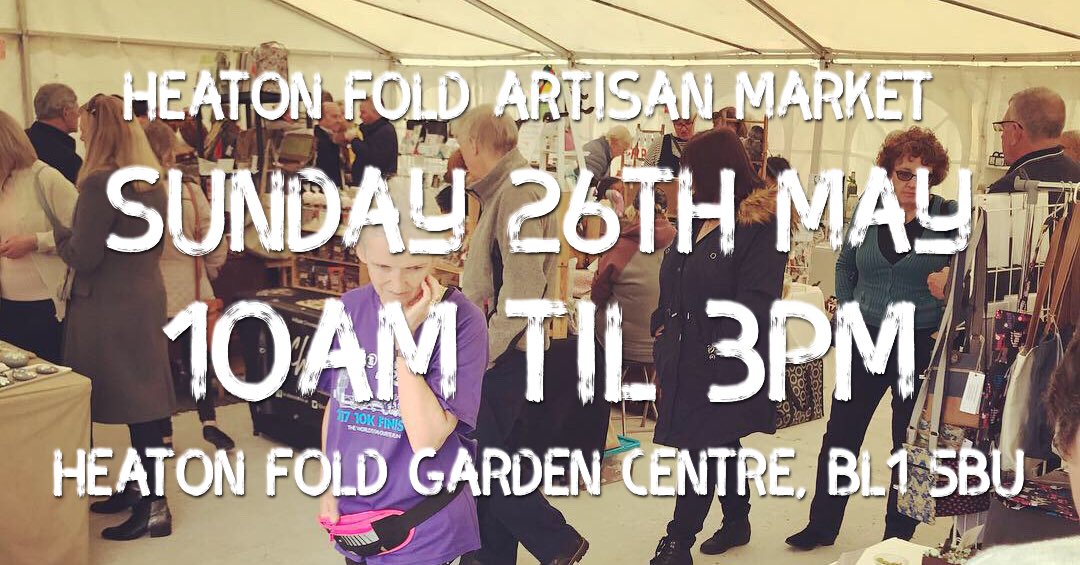 It’s this Sunday!!!!
<a href="/HFArtisanMarket/">Heaton Fold Artisan Mkt</a> is back at <a href="/HeatonFold/">Heaton Fold Garden Centre and Cafe</a> Sunday 26th May from 10 til 3!
#boostingbolton #teambolton <a href="/PedddleUK/">Pedddle</a> <a href="/TheBoltonNews/">The Bolton News</a> <a href="/boltoncouncil/">Bolton Council</a> <a href="/BoltonMarkets/">Bolton Markets</a>