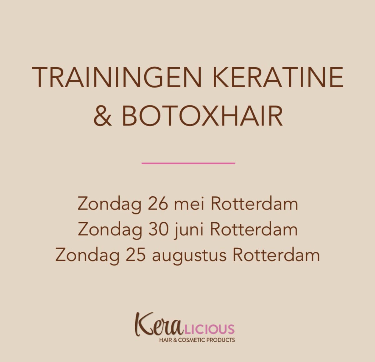 KeraliciousNL's tweet image. Schrijf je nu in voor een training! #Kapperstraining #Keratine en #Botoxhair. Meld je aan via onze website, we hebben nog enkele plaatsen beschikbaar.
bit.ly/2npt493