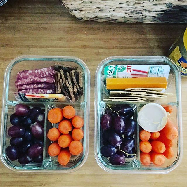 teachplanlove's tweet photo. His and hers lunches! 👫
(We both have salami, cheese, crackers, carrots and grapes. He’s got added sunflower butter for dipping 🥕.) https://t.co/1h9kBAdKgM https://t.co/BCGmnq7iQB