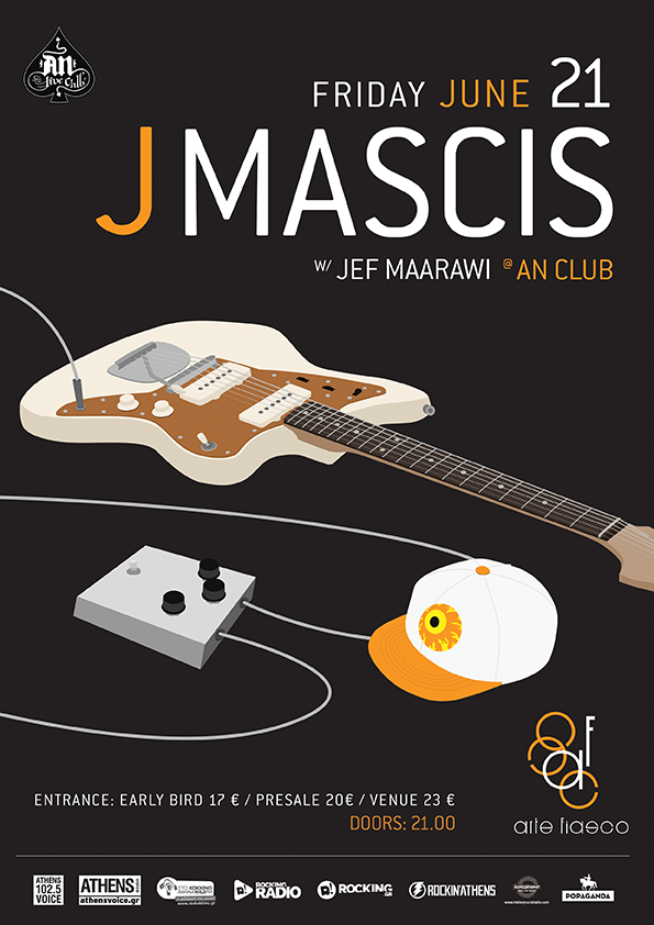 ArteFiasco's tweet photo. Σε ένα μήνα, Παρασκευή 21/06 ο θρυλικός #JMascis (@jmascis) των Dinosaur Jr, με opening act τον #JefMaarawi (@egg_hell) live στο #ΑnClub. JM + JM δηλαδή, λες και το είχαμε σχεδιάσει #dentoeixamesxediasei https://t.co/QHwP1Dwgtl