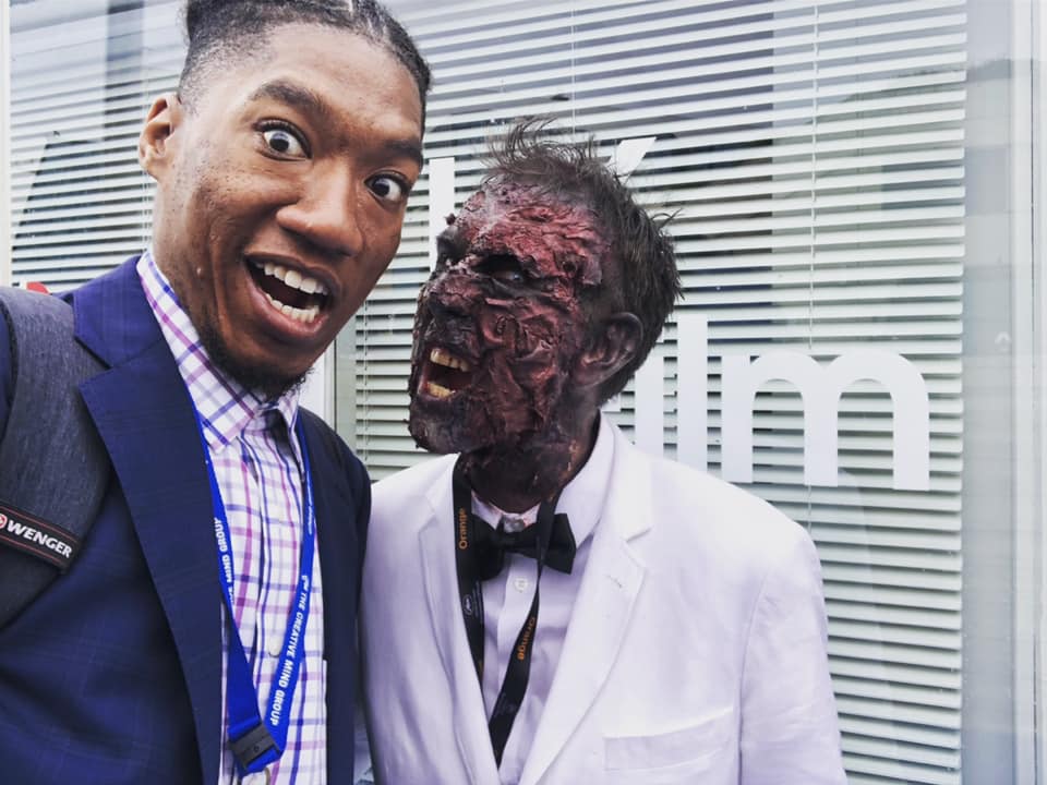 creativemindgrp's tweet photo. Alonzo, one of our current #Cannes2019, went exploring and met some incredibly talented special effects professionals.
You never know who you might run into at #Cannes!
#TheCreativeMindGroup https://t.co/9Pk6oSPPxA