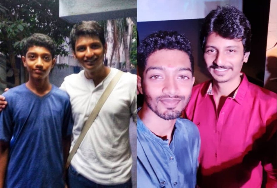 BaskarSujesh's tweet photo. 7 years challenge with @Actorjiiva 
Good human being ♥️ sir all the best for your gypsy..#GypsyAudioLaunch #Gypsy #GypsyTrailer #GypsyAudio #gypsyaudioonmay20th #jiivafan @Actorjiiva https://t.co/6gH9lI5vrz