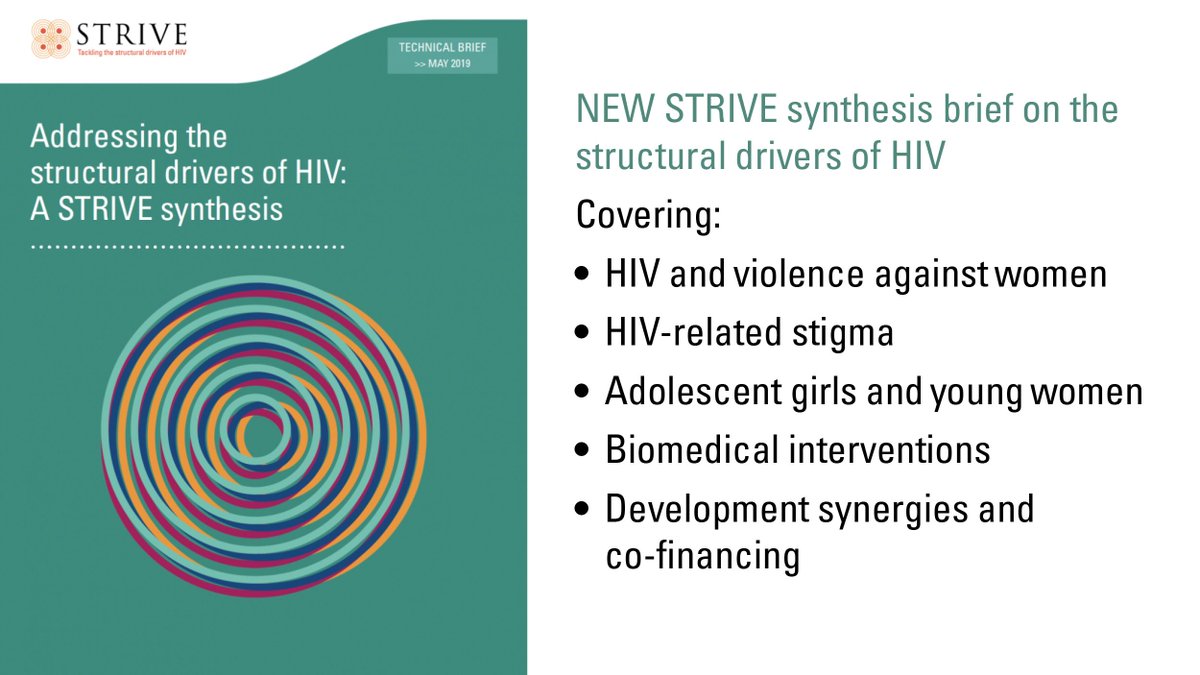 hivdrivers's tweet image. Check out STRIVE’s latest brief on the structural drivers of #HIV bit.ly/2HDohYA - bringing together 8 years of research and synthesis. Want to hear more? Join us on Thursday at 12pm BST, for a final webinar. 
Register here: bit.ly/2WGk1h4