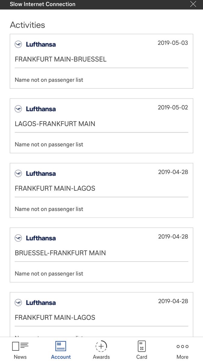 odhavelo's tweet photo. @lufthansa I have tried several times to get mileage credit for passed flights but system does not want to cooperate. Cannot find any service to contact. Who can help me? https://t.co/tjizeZaVlM