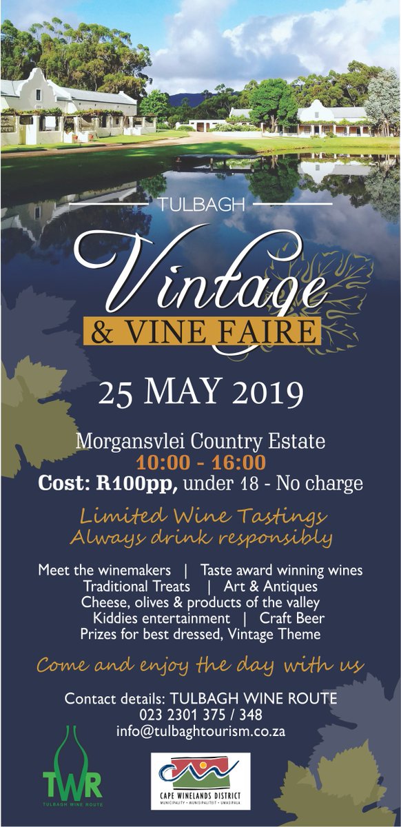 The Tulbagh Vintage &amp; Vine is around the corner and we are counting the days!
Tickets will be available tomorrow at the Tulbagh Tourism Office from 09h30 to 16h30 at a discounted price of R80.00!
#waverleyhills #vintageandvine #tulbaghtourism #organicwine #fundays