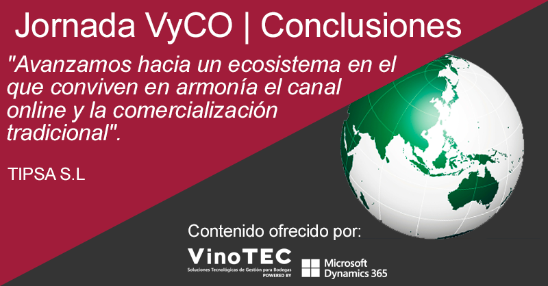 TecnoVino's tweet photo. Descarga el resumen de la Jornada Vino y Comercio Online (#VyCO) celebrada en #Enomaq. Conoce algunas claves para que tu #bodega desarrolle una estrategia de comercio online de manera sólida y eficaz. @TipsaSL, @adigital_org @uvinum_es @MoVinoDO #CECRV https://t.co/P81MnkI3vA https://t.co/3tUr47y83C