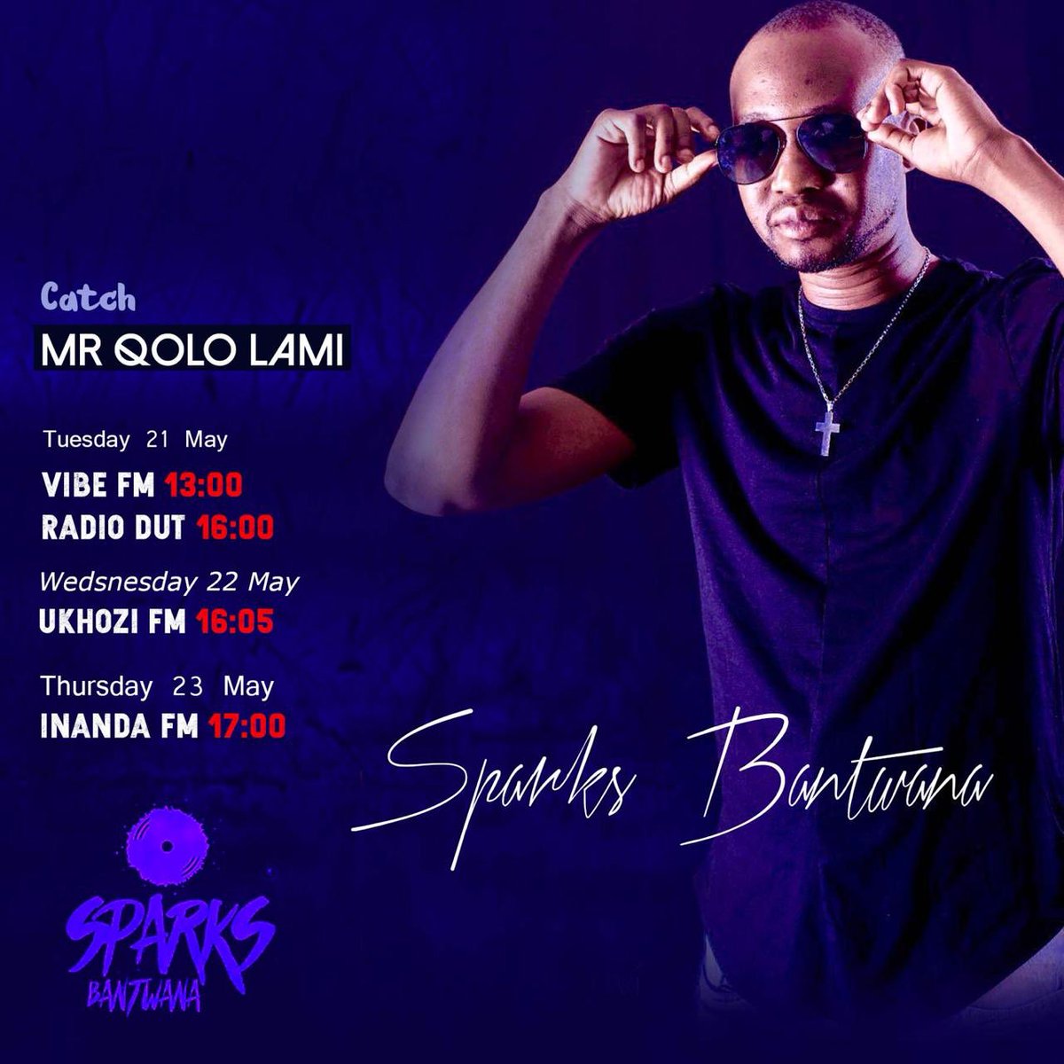 sparksbantwana's tweet photo. #QoloLami Please Tune In @vibe947fm Today Ngo 1pm
Then #RadioDUT at 4pm
Tomorrow 22 May @ukhozi_fm at 16:05
Thursday 23 May @inandafm at 17:00 https://t.co/CLSD6zxGIc