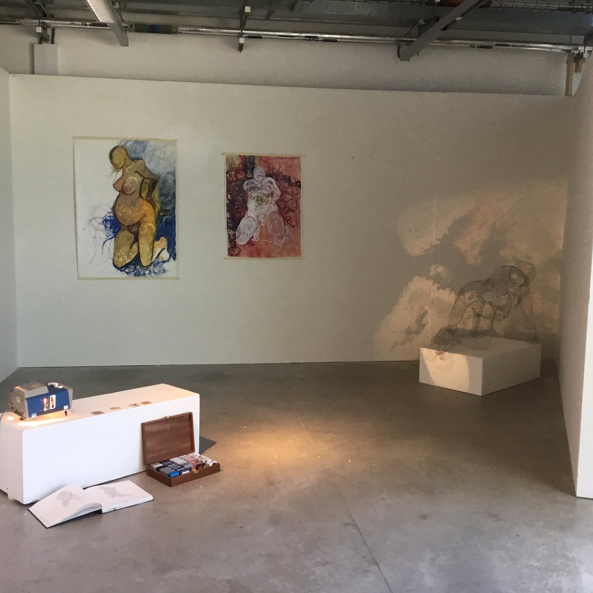 Debslast's tweet photo. Assessment today for the second year of the MA. It’s very good  to put work up in this space and to see it together. #MACAPPLYM https://t.co/Fros3QU9pu