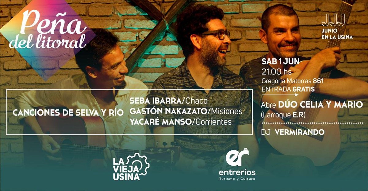 nakazatomusicok's tweet photo. #PeñadelLitoral #Paraná #EntreRíos 
 #1dejunio allí estaremos junto a #CancionesdeSelvayRio #YacaréManso #SebaIbarra #GastónNakazato 
#Corrientes #Chaco #Misiones 
#CancionesdeAutor ✊ https://t.co/D1kmAPTnad