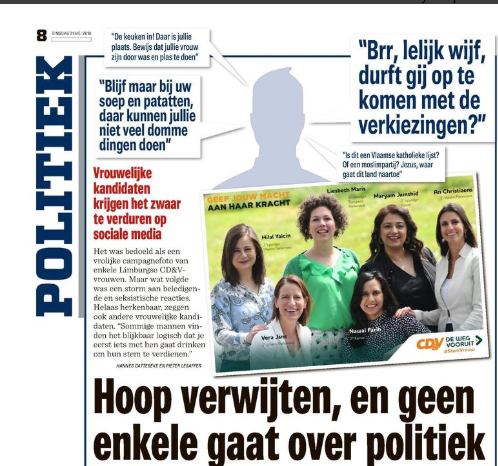 wbeke's tweet photo. Sterke vrouwen staan op en krijgen racistische en vrouwonvriendelijke opmerkingen naar hun hoofd geslingerd. De bekrompen denkwijze van sommigen anno 2019, is weerzinwekkend. Ik ben trots om zulke daadkrachtige vrouwen in ons midden te hebben. #metHilde en al onze @cdenv-vrouwen! https://t.co/7aIkbar2B1