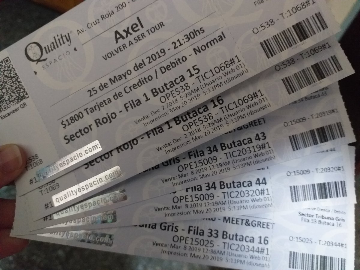 ludurio's tweet photo. Buen día! Yaaaa con las entradas en mano palpitando #TourVolverASer 🙌😍 @AxelOficial @lucredurio @guadadurio @ValeMartini @Eli_Ponce @AxelFansCBA https://t.co/ZMxyQwtKi4