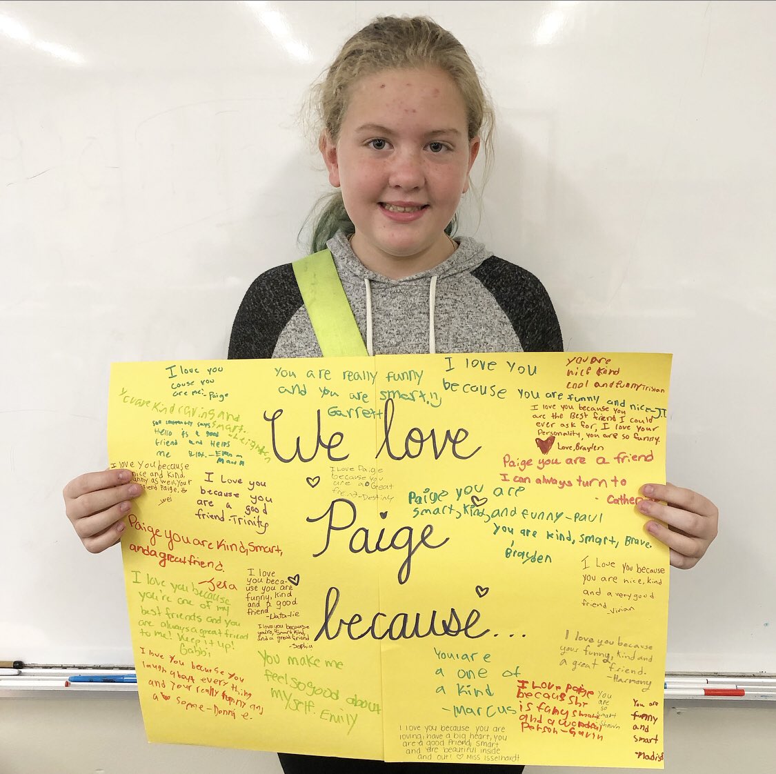MissIsselhardt's tweet photo. Day 16/26! I love this sweetheart! She is dependable, courageous, friendly, helpful, and so incredibly patient. She always lends a hand to help her friends and constantly has their backs! Paige is truly one of a kind! 💕 #celebratelps #fabulousfifthgraders https://t.co/mZiimXK0C2
