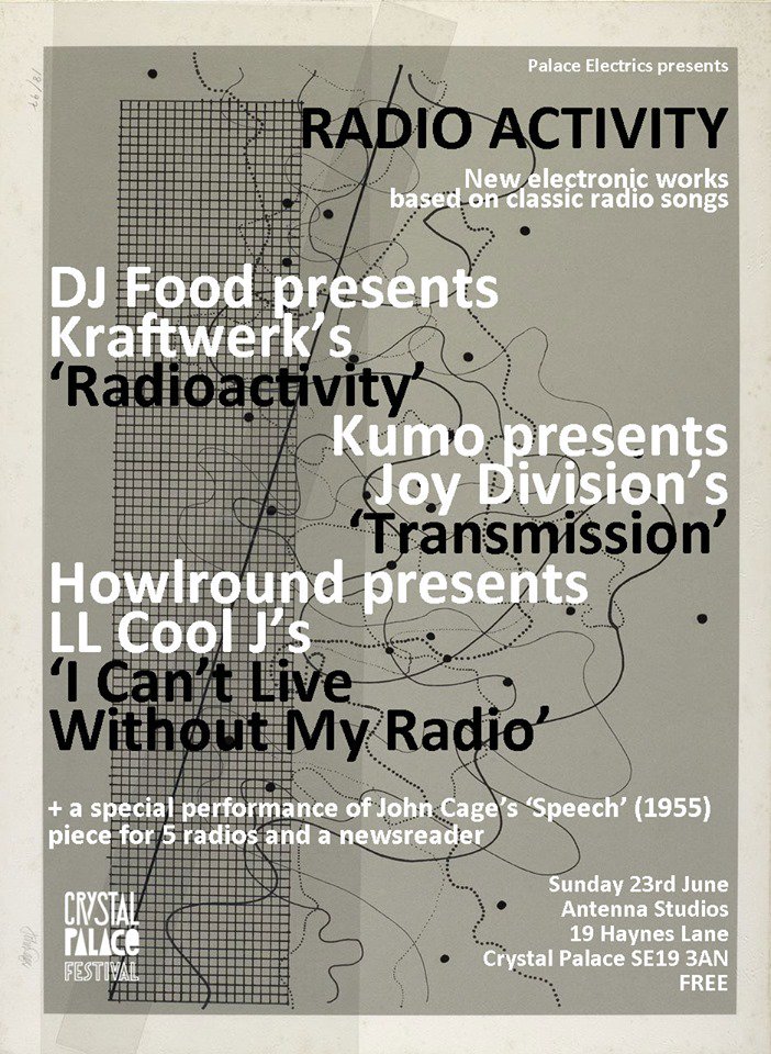 And we're back!  Palace Electrics presents 'Radio Activity' a special, free one-off event at Antenna Studios on the closing night of this year’s Crystal Palace Festival, Sunday June 23rd. @djfood @JonoPodmore @Howlroundmusic @CPFestivalUK @antennastudios @antenna_cafe