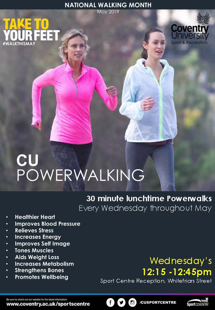CUActive's tweet photo. Lunch time Powerwalks !! @CUSportCentre 😊 https://t.co/mSRWikEyl4