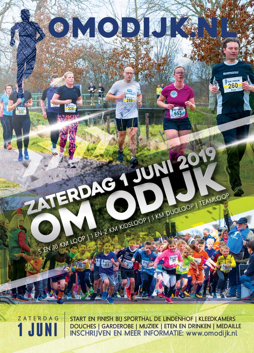 Heb jij je al ingeschreven voor Om Odijk? Volgende week zaterdag lopen over het snelle 5 of 10 km parcours. Meld je nu aan via omodijk.nl/inschrijven #hardlopen #odijk <a href="/loopmaatjes/">Loopmaatjes</a>