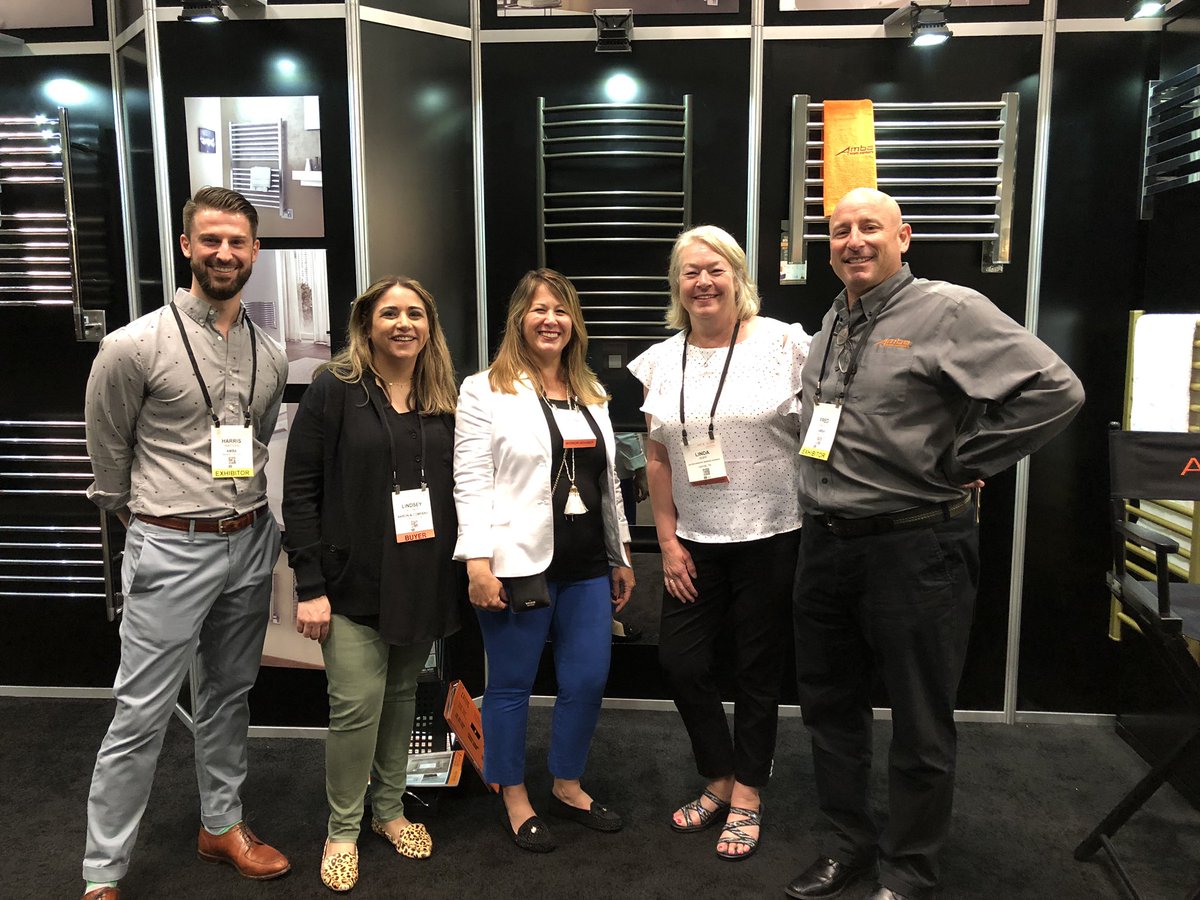 Decorative Brands and Member Aaron Kitchen and Bath are saying “hi” at ICFF to one of our new suppliers Amba Products.  #ADTogetherWeWin <a href="/AmbaProducts/">Amba Heated Towel Racks</a> <a href="/lindahoff_adhq/">Linda Hoff</a>
