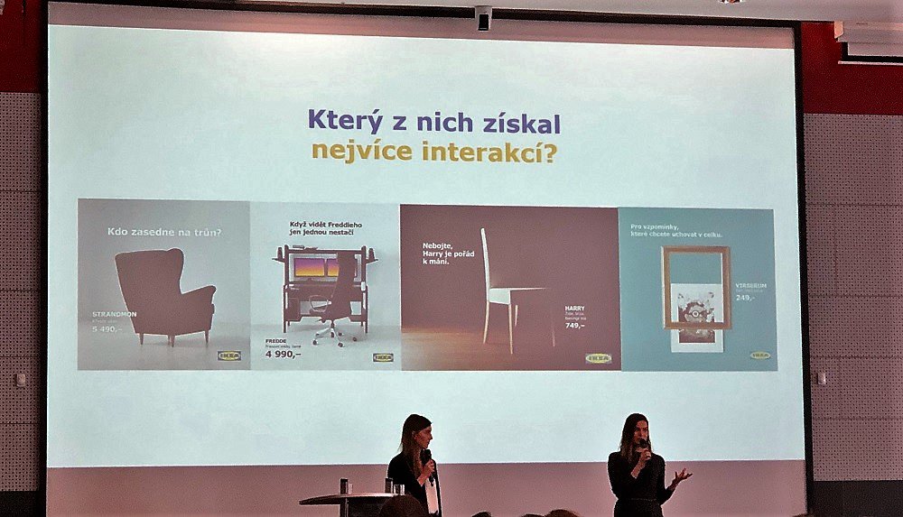 Nejúspěšnější posty #IKEA na sociálních sítích jsou ty, které reagují na konkrétní témata. Příkladem je např. post reagující na dražbu Banksyho obrazu, u něhož organický reach překonal ten placený, ukazují na #contentfirst M. Brůhová <a href="/Triad_CZ/">Triad Advertising CZ</a>  a P. Šedivá (IKEA)