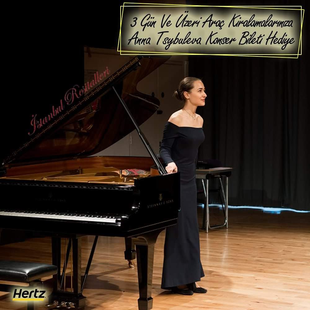 Ünlü Piyanist Anna Tsybuleva Konserini Kaçırmayın!
#hertzturkiye #hertz #araçkiralama #araç #rentacar #car #annatsybuleva #istanbulrecitals
#piano #pianist #pianoconcert #concert #concerttickets #classicmusic

Hemen Kirala > bit.ly/Anna_Tsybuleva