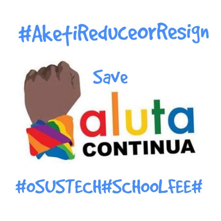 OladapoMoses1's tweet photo. We say no to 200k tuition, we say no to inadequate learning facilities. @RotimiAkeredolu ..
#ReduceOsustechTuition
#saveourfuture
@TVCconnect @channelstv @nanonlineng @tvcnewsng @NGRSenate @AsoRock @nassnigeria @AIT_Online @OndoStateToday https://t.co/jl9CKWTNGb