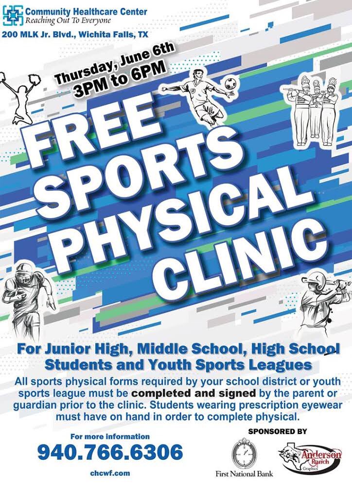 Free Physical! 
June 6th
3-6 PM