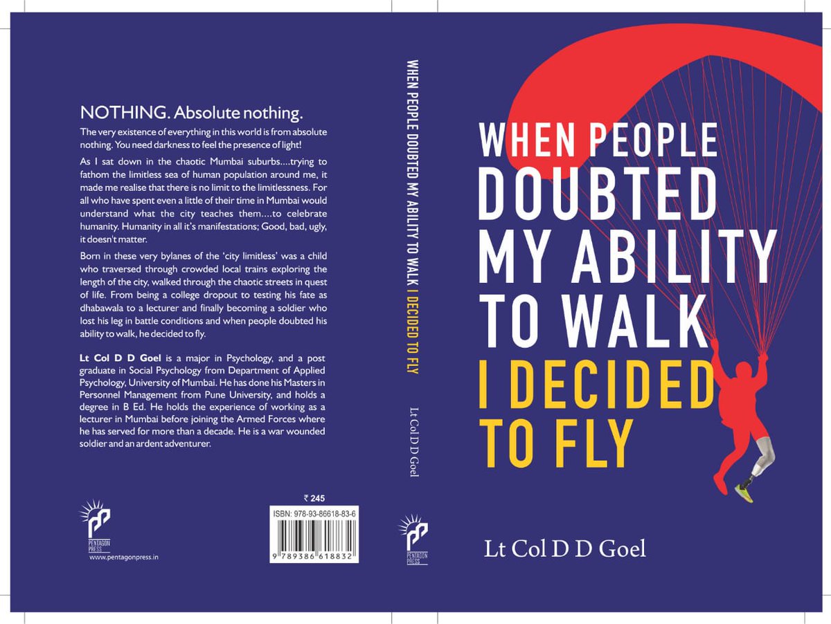 adgpi's tweet photo. General Bipin Rawat #COAS released book, written by Lt Col D D Goel. It's a story of an officer of #IndianArmy who challenges himself to physical extremes after his leg gets #Amputated after #IED blast, does #Paragliding
#HalfMarathons
#Prostheticleg https://t.co/J2DCVsiAQn