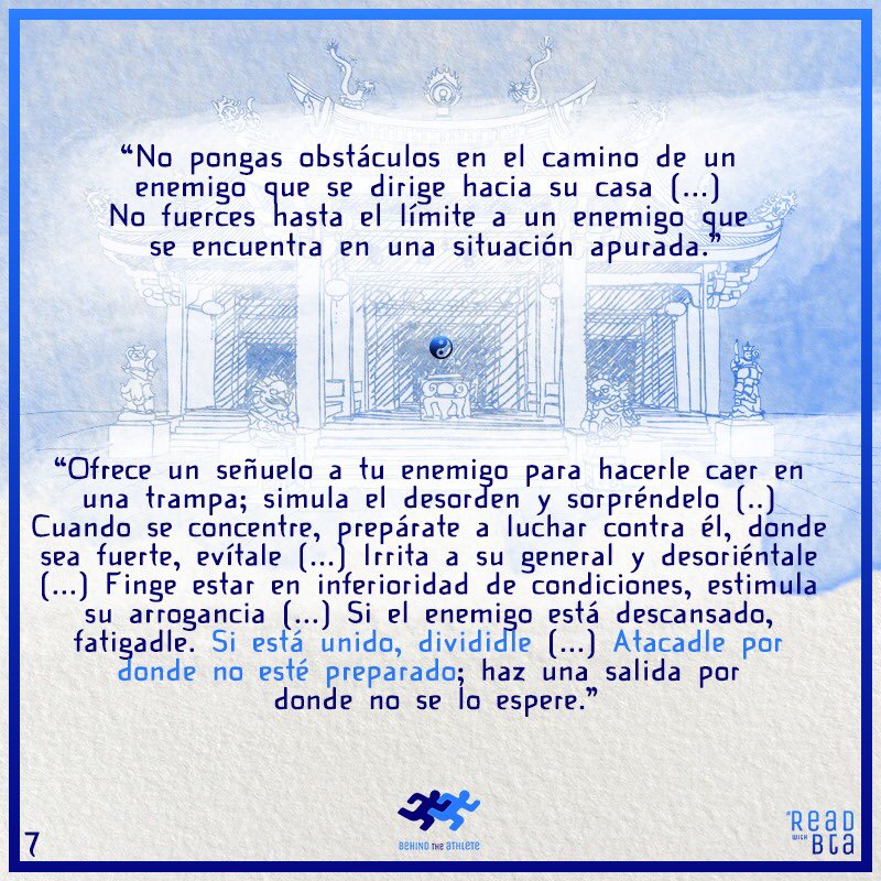 BehindAthlete's tweet photo. 🗨 #MrBoostBTA: "Segunda entrega de 'El arte de la guerra' de Sun Tzu. Competir y gestionar equipos desde un punto de vista bélico. ¡Qué lo disfrutéis!

#read #books #bookstagram #elartedelaguerra #suntzu #war #sport #kowledge #Reading #theartofwar #ReadWithBTA #BTA https://t.co/LNrMI2tRER