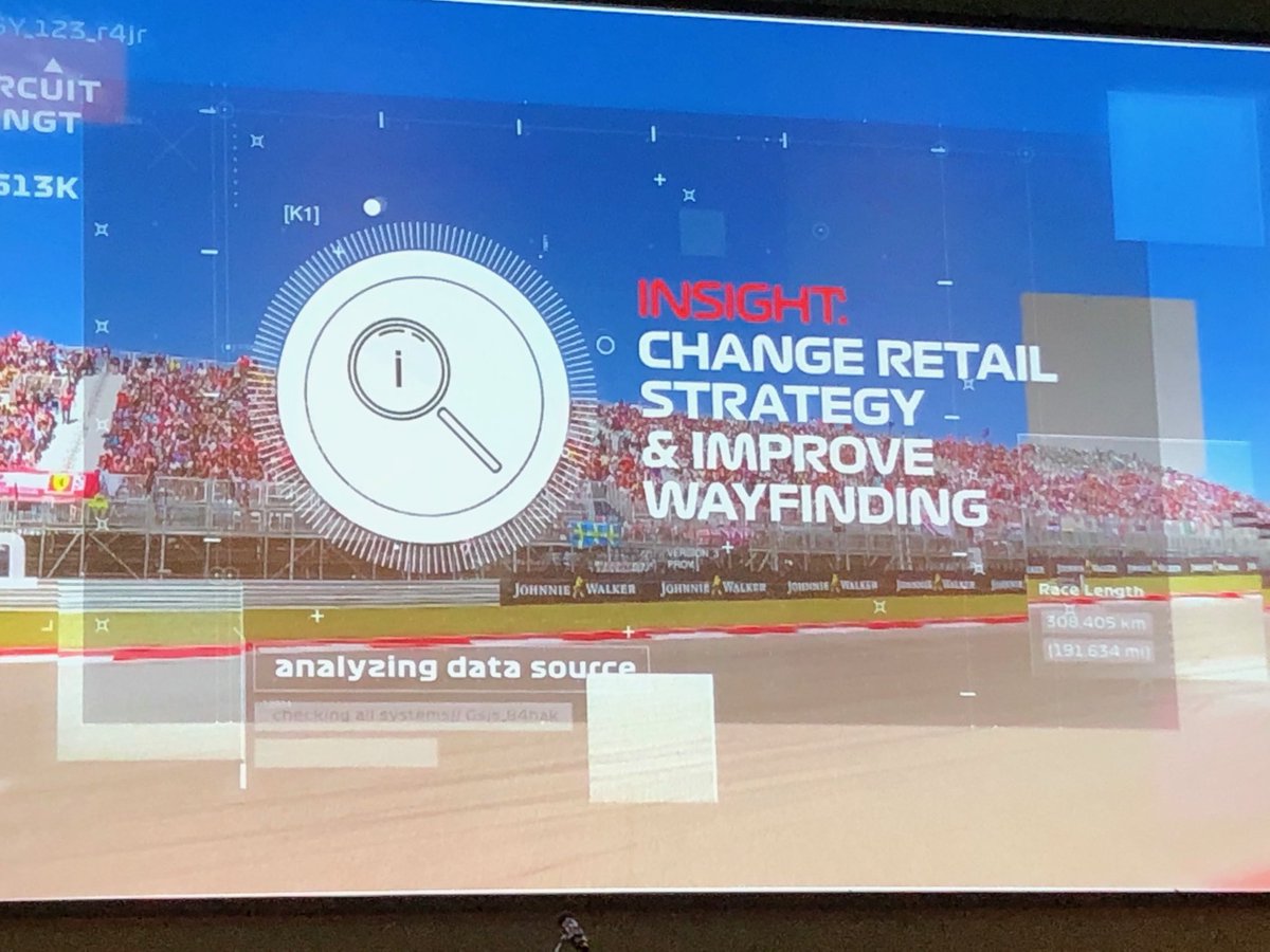 SportsVenueBiz's tweet photo. #SportsVenueBusiness Extremely insightful presentation from ⁦@F1⁩ Director of Research, Matt Roberts, on tracking footfall using sensors for future strategies and business intelligence here ⁦@worldstadiumcon⁩ ⁦@cruijffarena⁩ #worldstadiumcon https://t.co/9hZkCEtUnN