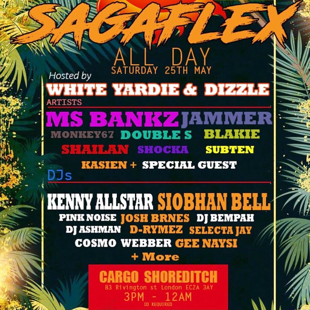 DRymez's tweet photo. YO Peeps!! I’m Very Excited To Announce That I Will Be DJ’ing At Cargo (Shoreditch) This Saturday For The #Sagaflex Event !!! 🔥😎 Look At The LINE UP!! 🎧 I Will Be On Around 6/7PM! See You Guys There! Do Not Miss Out! Get Your Tickets At https://t.co/PCZryY8xo9 | Let’s Get It! https://t.co/kVdmpi1WJO