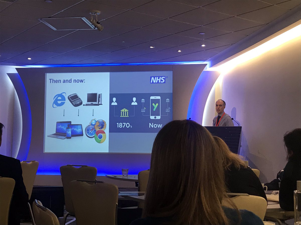 drjameshadlow's tweet photo. Great talk by @GeraintLewis setting out the vision for @NHSX and @NHSDigital at #healthtech19 - and yes, emphasising what the ‘X’ stands for and why it’s important! (It’s the user experience!) https://t.co/qbfgiEAAgR