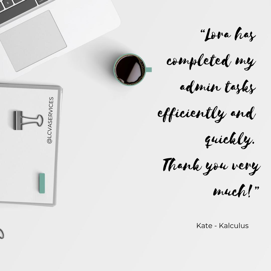 LCVAServices's tweet image. Thanks to our client Kalculus for this review of our services: “Lora has completed my admin tasks efficiently and quickly. Thank you very much!"

#admin #virtualassistantservices #PAsupport #PA #VA #professionalorganiser #businesssupport #Penarth #Wales #Cardiff