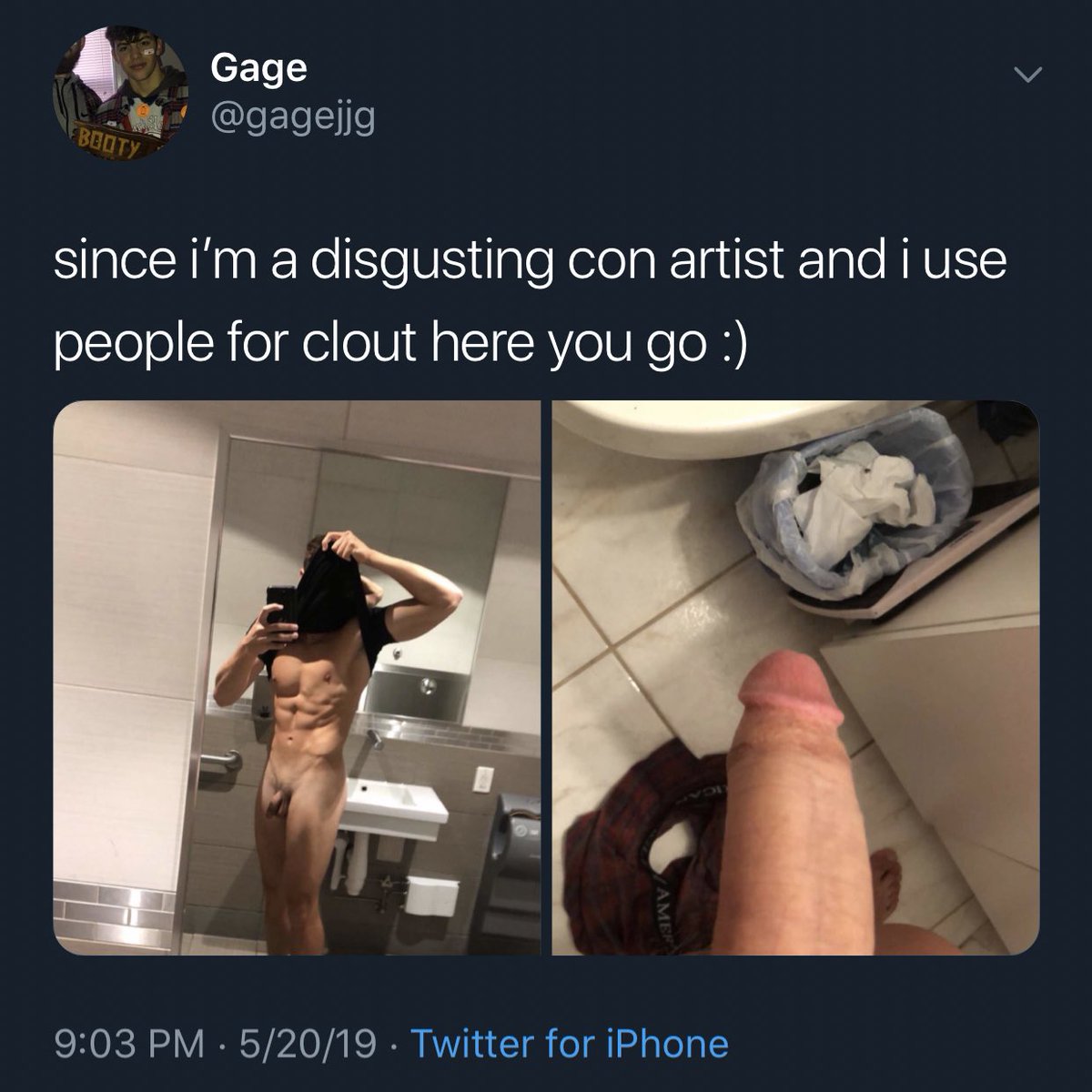 fuckyourealgood's tweet photo. Here's @gagejjg 's nudes kinda hot in my opinion https://t.co/eZ8O95PsY2