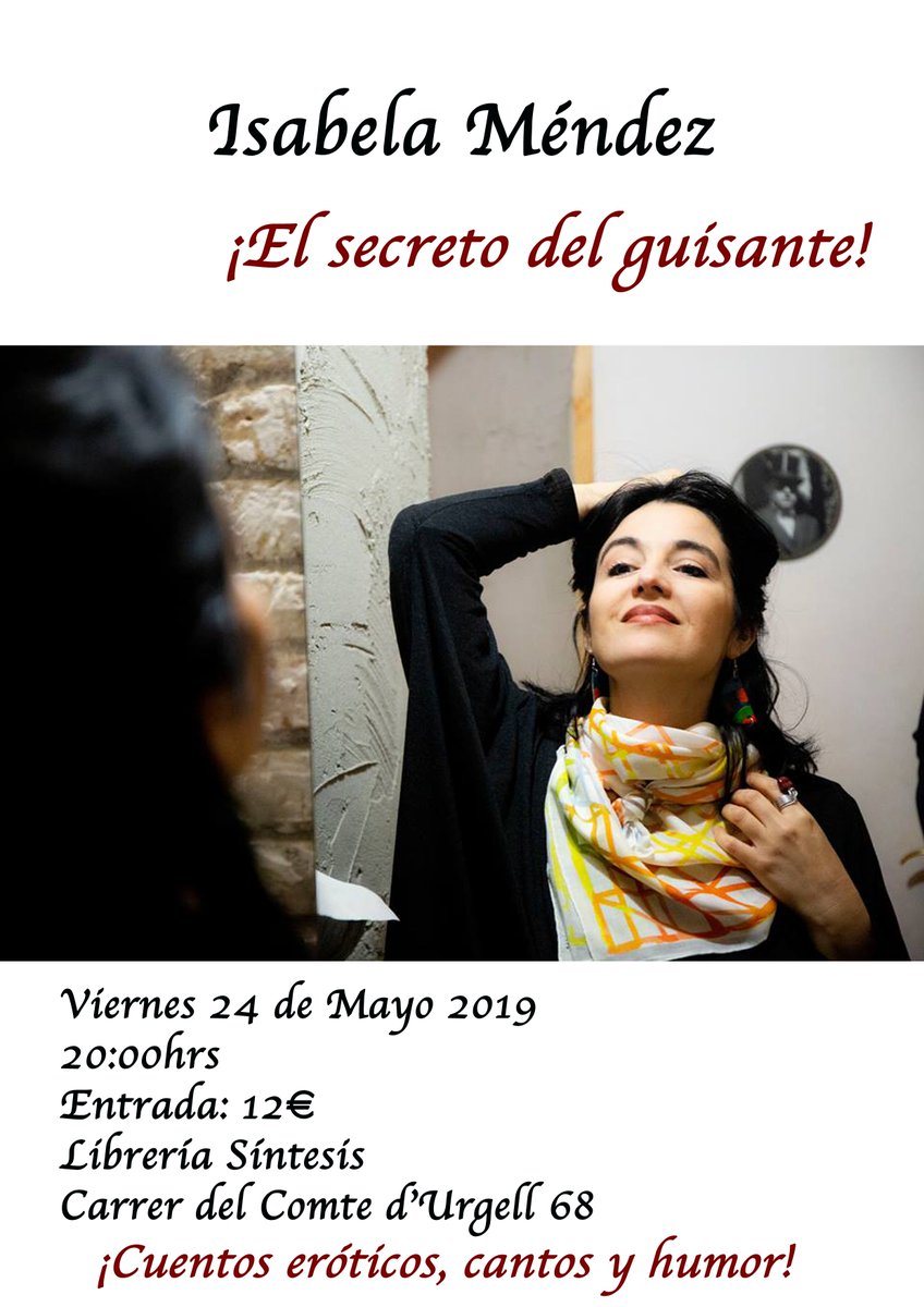 Ven, vamos a reír juntos! Que se nos suban los colores!
#Cuentos #eróticos, #teatro, #humor y #canto en un de mis lugares más queridos de Bcn Librería Síntesis