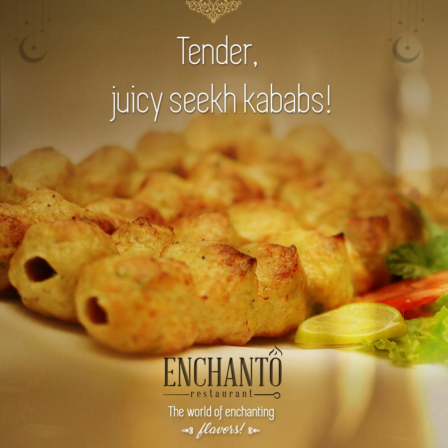 EnchantoTweets's tweet photo. Tender, juicy seekh kababs!
Forgive us, if this made you feel hungry! 

We love you and have it waiting for you at our Iftar buffet!

Join us for an Iftar with a diverse range of dishes today!

 https://t.co/UckLzK0JNA 
#restaurant #IftarDinner #BBQ https://t.co/d3pkYSTqp0