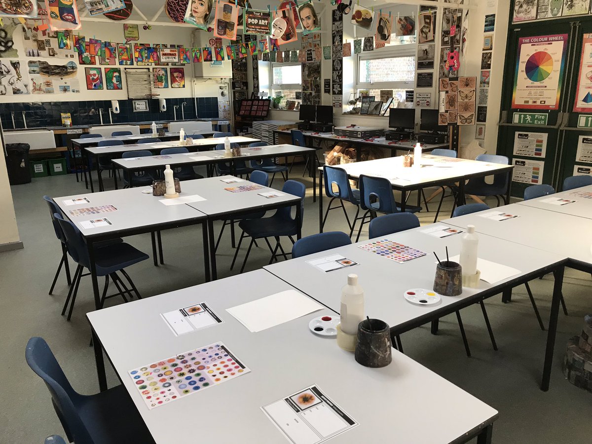 Stanb_ADT's tweet image. Let the practical commence! Year 7 explore liquid mediums in the style of William Loveless #crosscurricular #practicalart #busybusy
