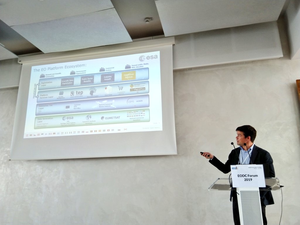 .@pdgriffiths81 providing an overview about @ESA_EO's activities to supporting the European EO platform ecosystem. #eodcforum2019