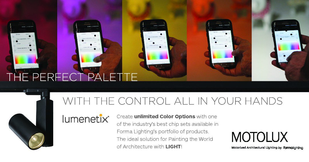 Paint the Perfect Palette with our #MOTOLUX fixtures  that can be seen in action with Lumentix chip set at LIGHTFAIR International, #Philadelphia showing at Casambi Technologies booth #3930.

#lightingdesign #lighting #light #design #IoT #casambi #smarttechnologies #lumenetix