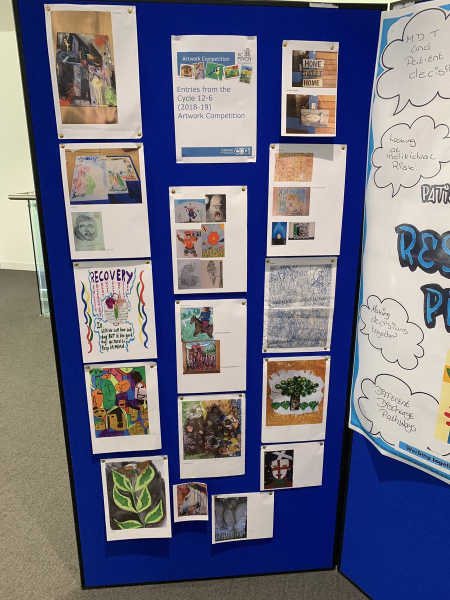 meggeorgiou's tweet image. Posters and patient artwork on display at today’s #mediumsecure annual forum #QNFMHS @CCQI_