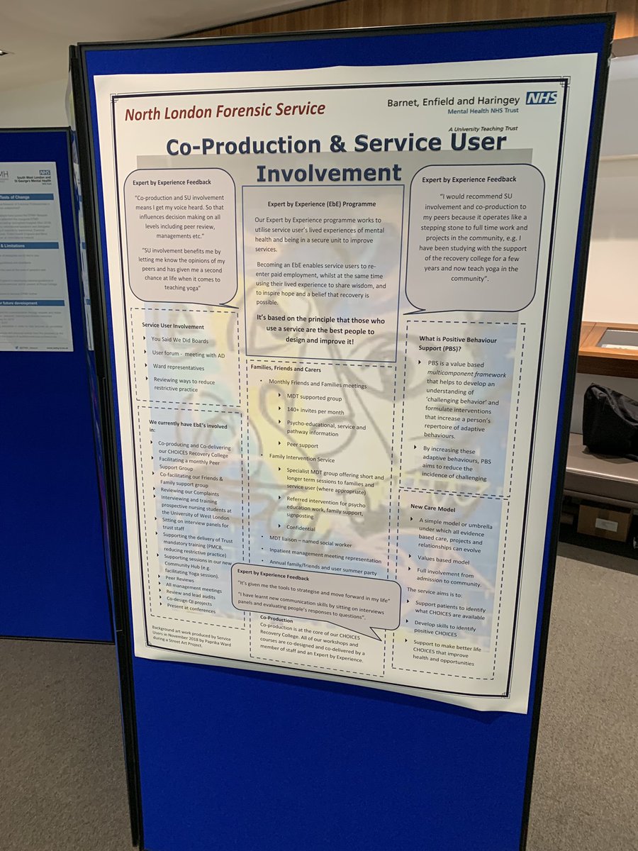meggeorgiou's tweet image. Posters and patient artwork on display at today’s #mediumsecure annual forum #QNFMHS @CCQI_