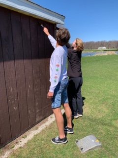 Caden Bronkhorst, Carter Flegner, Brennan Sullivan, and Tyler Wiese of the Senior Democratic Seminar Class of 2019 (pictured here) have focused their project on refurbishing city parks in the community of Waupun. #WarriorPride <a href="/WaupNation/">Warrior Nation</a>