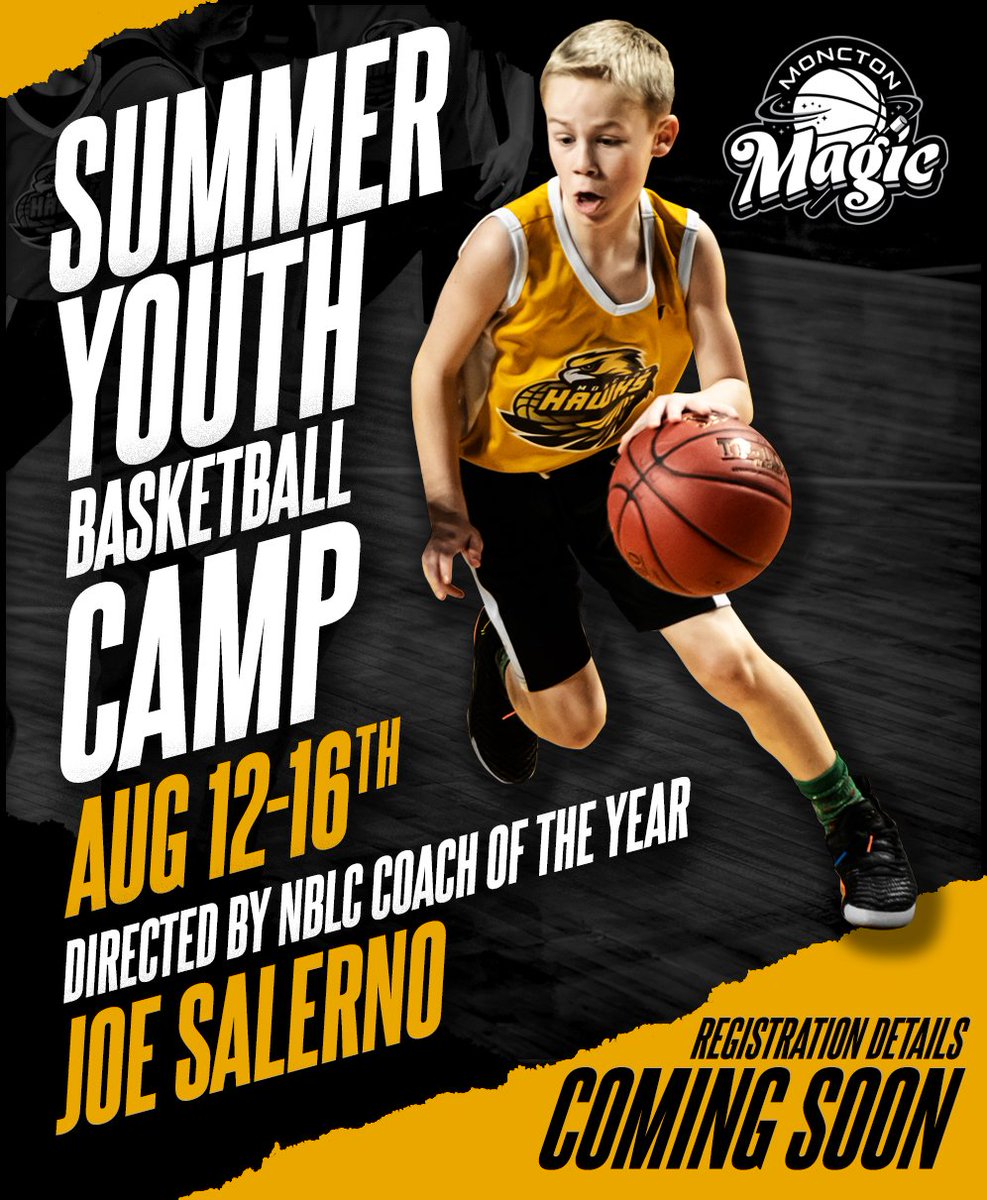 TheMonctonMagic's tweet image. The Official Magic Summer Youth basketball Camp
will take place this summer between Aug 12-16th.

Directed by NBLC Coach of the Year Joe Salerno
@CoachSalerno1 
Registration details will be available soon.

#FeelTheMagic