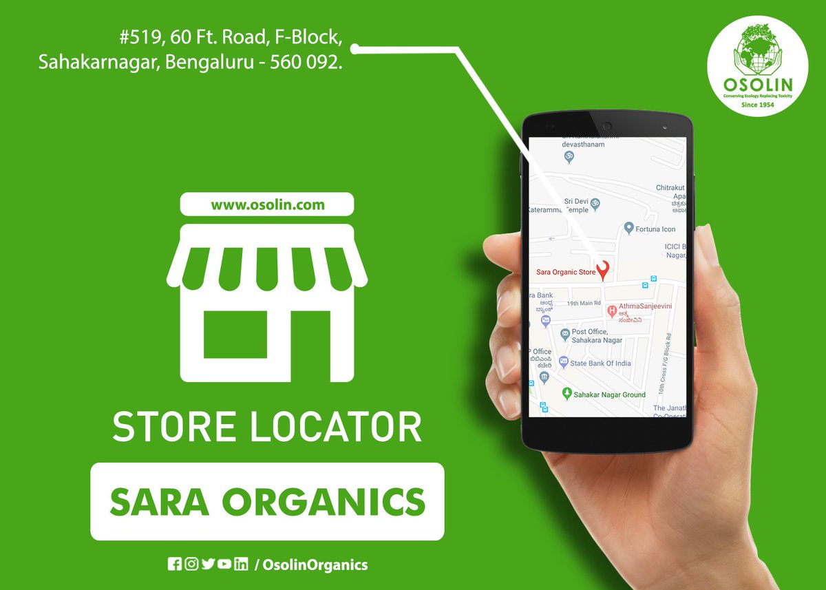 OsolinOrganics's tweet photo. Our products are available at "Sara Organics" store in Sahakar Nagar.
Do stop by and check out our products.
#osolin #organic #herbal #natural #nature #ecofriendly #nontoxic #greens #environment #environmental #organicstore #organicshop #organicproducts #customers #bangalore https://t.co/GEZQvAjxT6