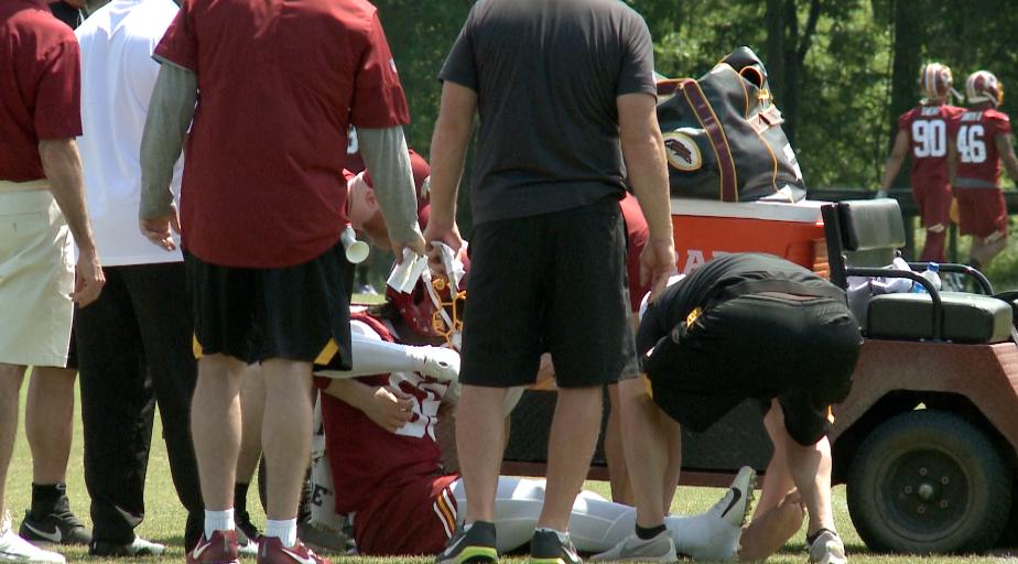 WTKR3's tweet image. #Redskins linebacker #ReubenFoster tears #ACL in first OTA practice via.wtkr.com/NPinJ