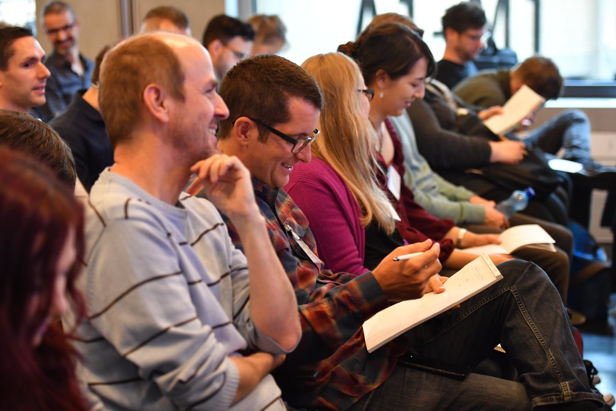 swissICT's tweet photo. «Nobody wants to hear corporate bullshit, use normal, everyday language.» @LiquidThinker keeping people on the edge of their seats here at #lasx. #LeanAgileScrum #lean #agile #scrum https://t.co/GDEAeMIchE