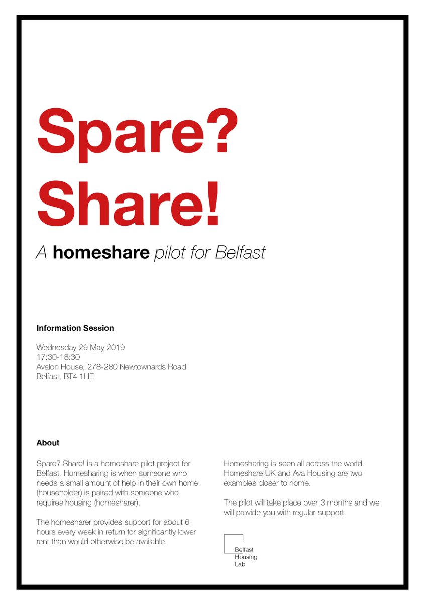 Come and find out more about our #homeshare trial Spare! Share? We have an information session next week. Find out more: facebook.com/events/5959424…
