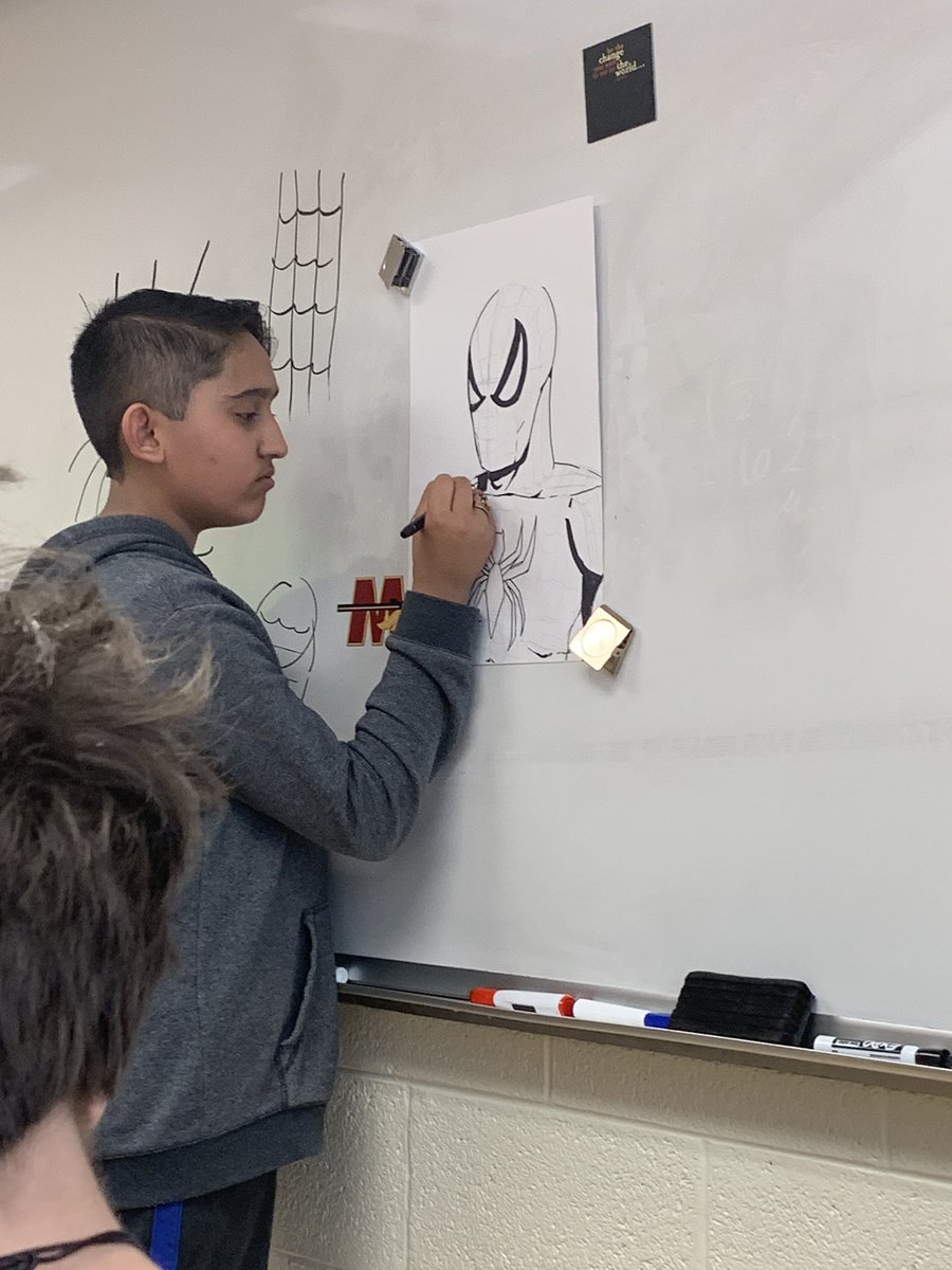 More ASE Teach the Class Projects... teaching the class how to draw Spider-Man <a href="/MAMS_CBG/">Matoaca CBG</a> #CBGAcademies <a href="/ccps_gifted/">CCPS Gifted Ed</a> <a href="/studentssmiling/">Brianne</a> <a href="/mmswarriors/">Matoaca MS</a> @ccpsinfo #oneccps