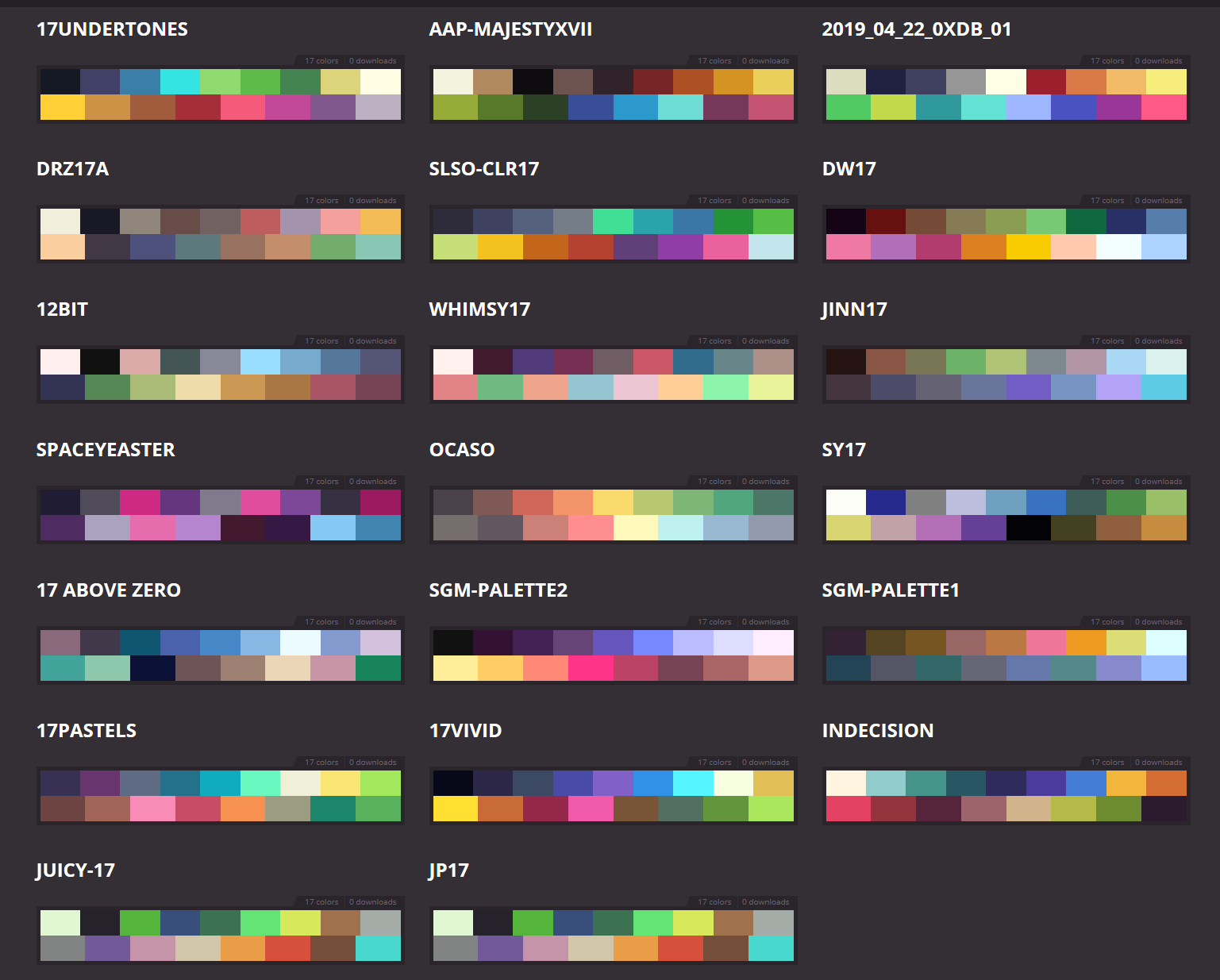 Pixel art palette online