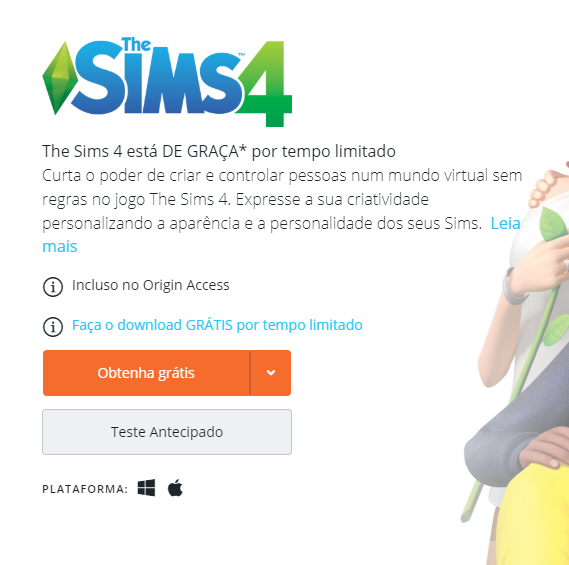 carol on X: caso alguém queira, The Sims 4 ta de graça pra ser resgatado  na origin/EA até dia 28/05 às 14h  … (direto pela  origin)  … (pela EA caso