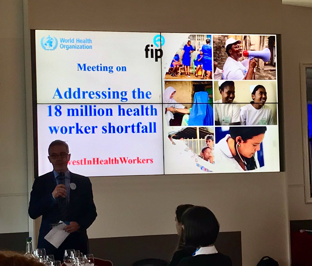 vivimbmd's tweet photo. .@JimC_HRH introduces a call to actions to address the 8 million health worker shortfall #what72 Time to network and collaborate with other global organizations to meet this important challenge https://t.co/vqhfI3VEgH