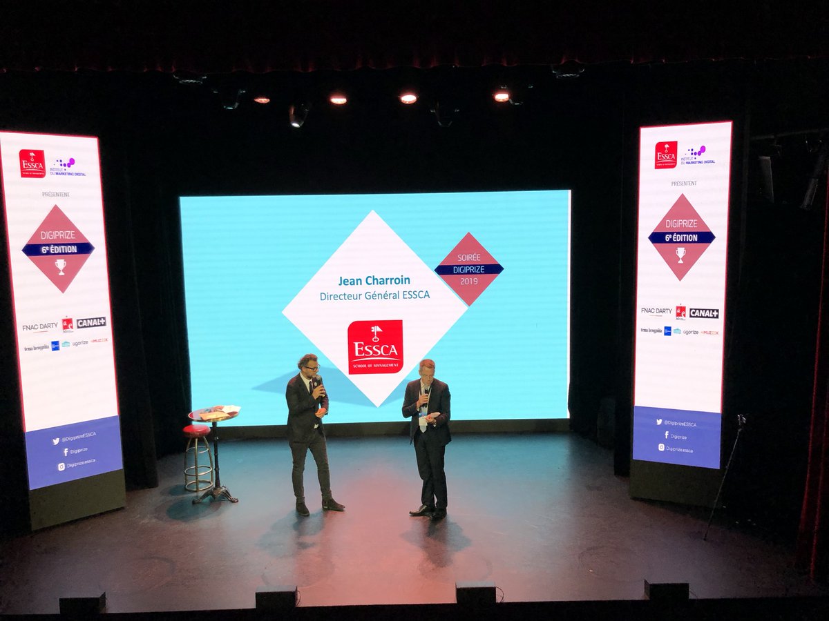 Ce soir nous sommes au <a href="/digiprizeESSCA/">Digiprize</a> au théâtre de la Tour Eiffel avec @DavidAbiker !🚀

Rejoignez nous en direct en cliquant sur le lien suivant: facebook.com/EsscaEcole/vid…
Et suivez nous grâce au #digiprize  
<a href="/canalplusgroupe/">CANAL+ group</a> <a href="/Fnac/">Fnac</a> <a href="/Darty_Officiel/">Darty</a> <a href="/ESSCA_Ecole/">ESSCA</a> <a href="/ESSCA_IMD/">Marketing Digital</a>