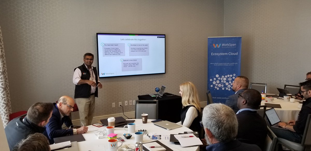 MarkHaubry's tweet photo. Grt presentations @WorkSpan Customer Advisory Board mtg with @MayankBawa @tweetsinha #ecosystem #alliance #workspan #ecosystemcloud #digitaltransformation https://t.co/rFhZ7M5hWU
